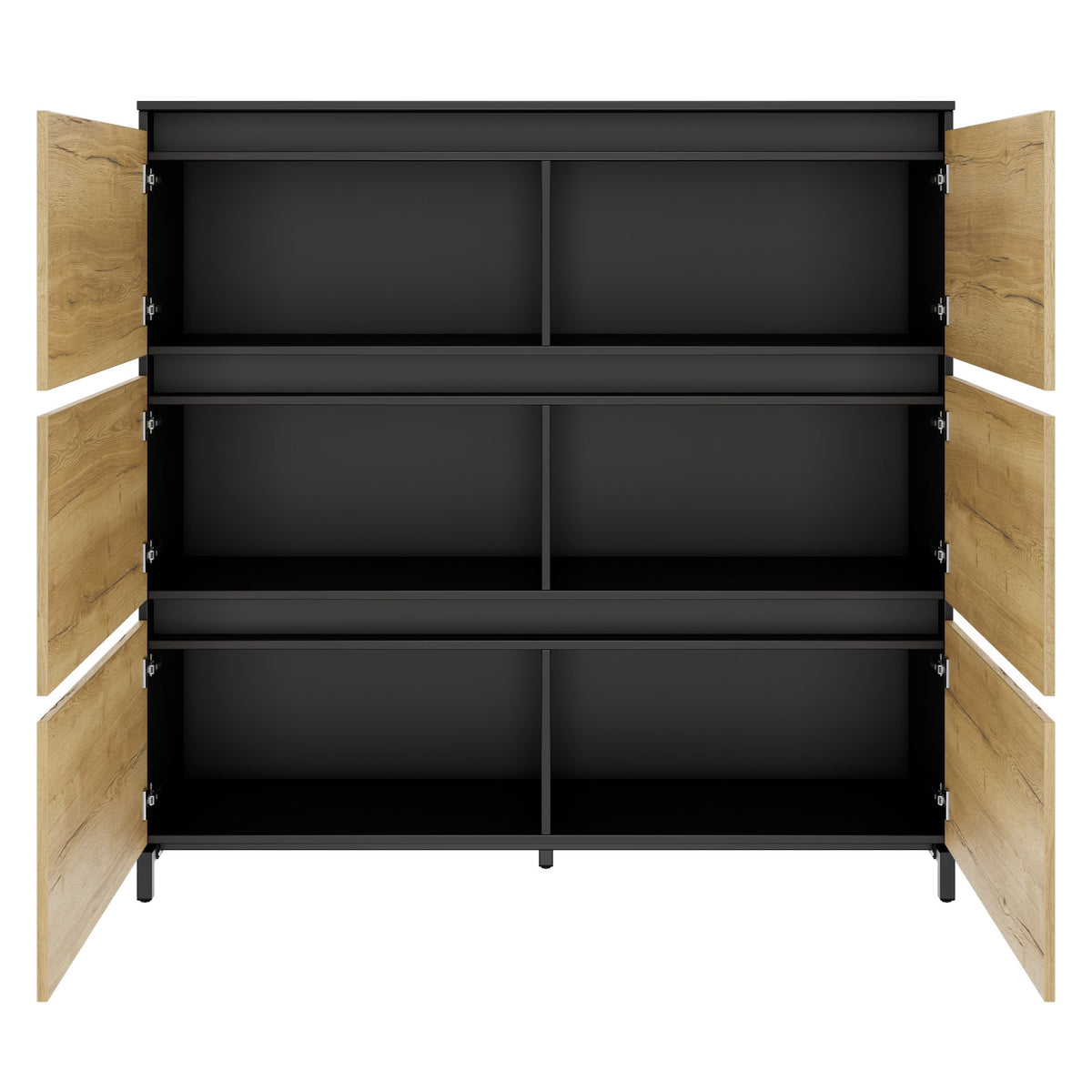 ART Highboard | 3 OH, 1600 x 1560 mm, Wildeiche-Dunkelgrau - 3 Lightbox Main Image