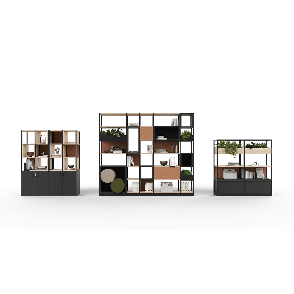 ATELLA Regalschrank | 3-6 OH, modulares System, Melamin oder Echtholzfurnier - 13 Lightbox Main Image