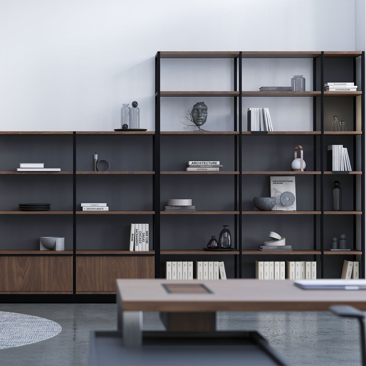 ATELLA Regalschrank | 3-6 OH, modulares System, Melamin oder Echtholzfurnier - 6 Lightbox Main Image