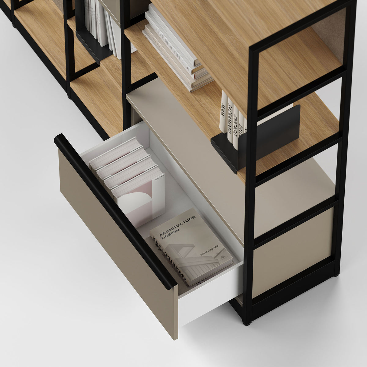 ATELLA Regalschrank | 3-6 OH, modulares System, Melamin oder Echtholzfurnier - 10 Lightbox Main Image
