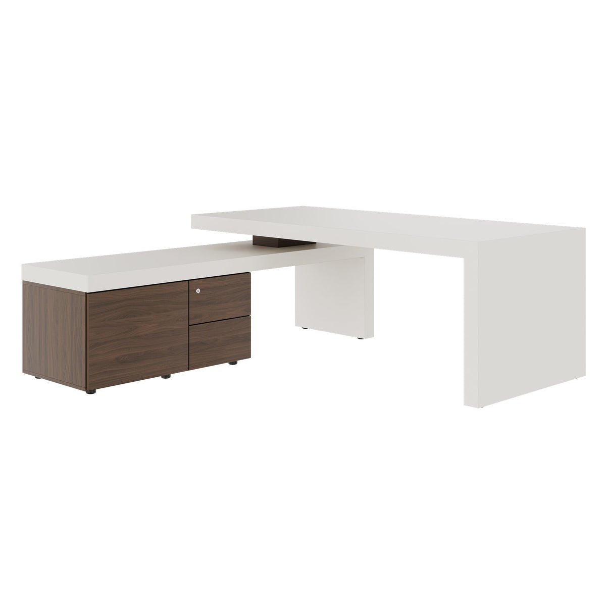 ATICA Chefschreibtisch | 2000 x 2000 mm, Integriertes  Lowboard - 3 Lightbox Main Image