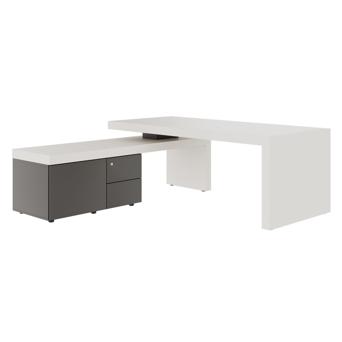ATICA Chefschreibtisch | 2000 x 2000 mm, Integriertes  Lowboard - 11 Lightbox Main Image