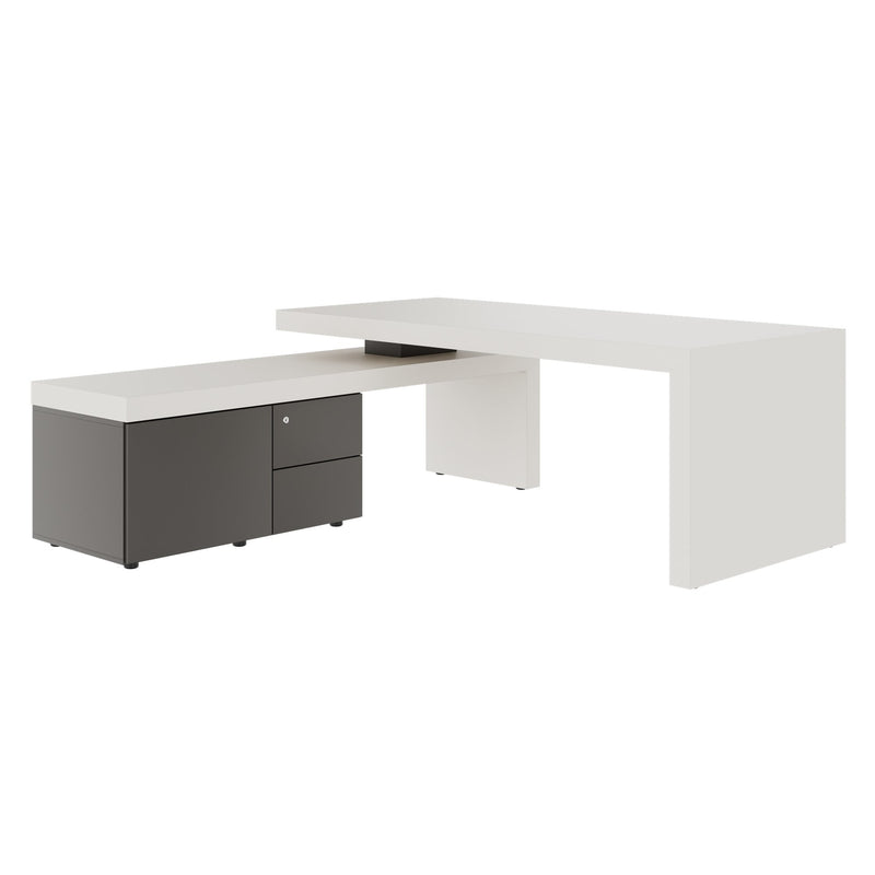 ATICA Chefschreibtisch | 2000 x 2000 mm, Integriertes  Lowboard - 11 Main Image