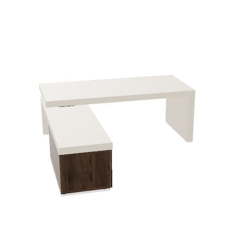 ATICA Chefschreibtisch | 2000 x 2000 mm, Integriertes  Lowboard
