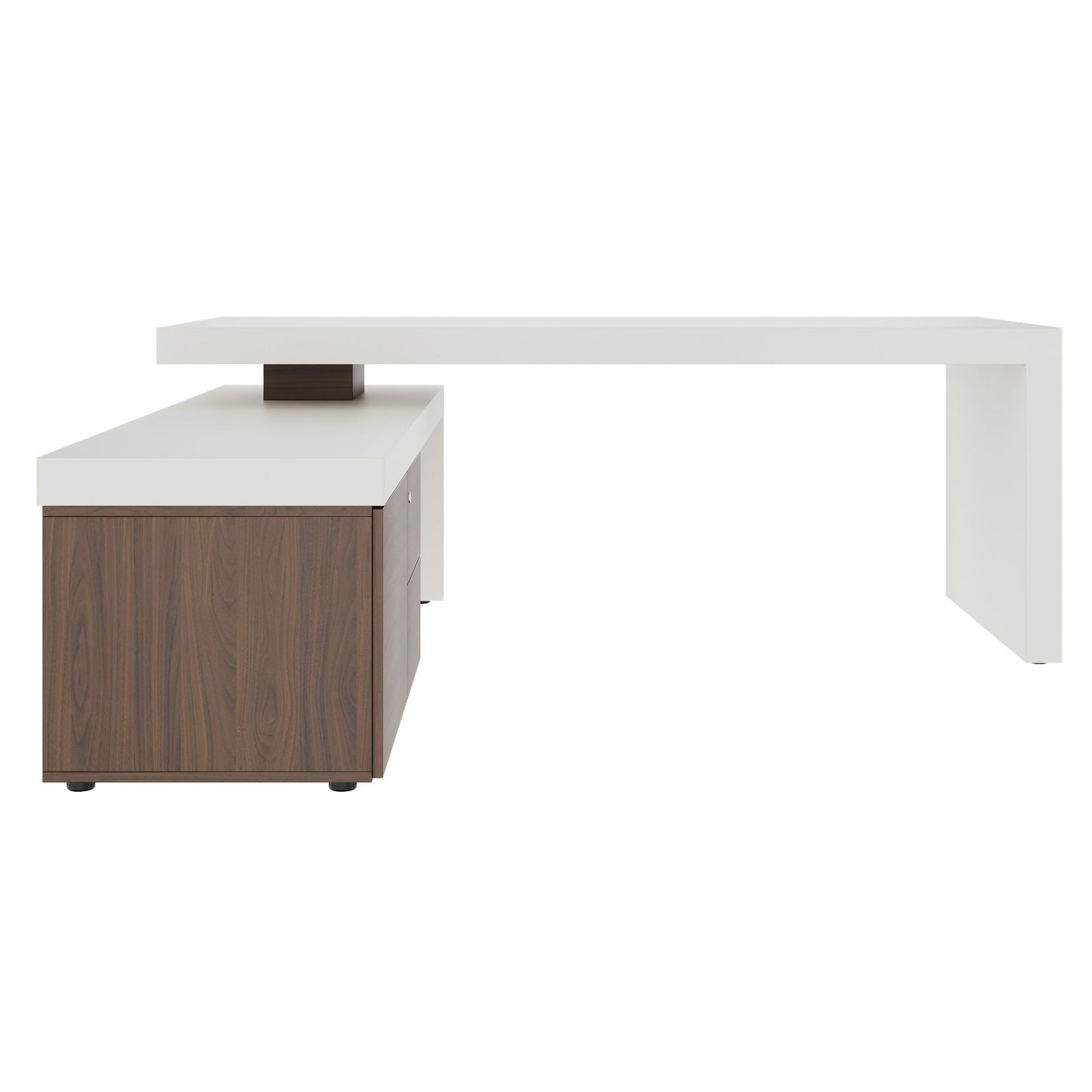 Scrivania da direttore ATICA | 2000 x 2000 mm, mobile basso integrato