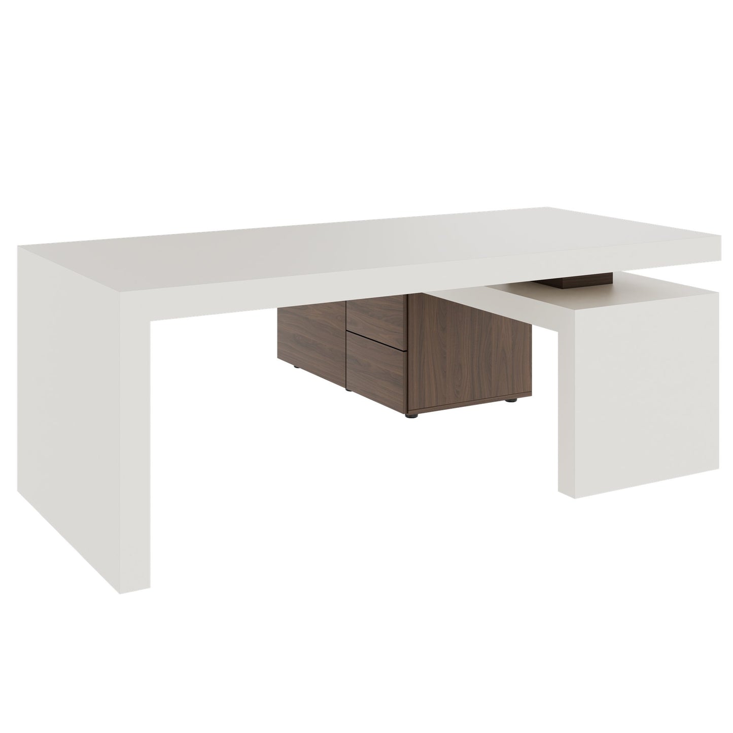 Scrivania da direttore ATICA | 2000 x 2000 mm, mobile basso integrato