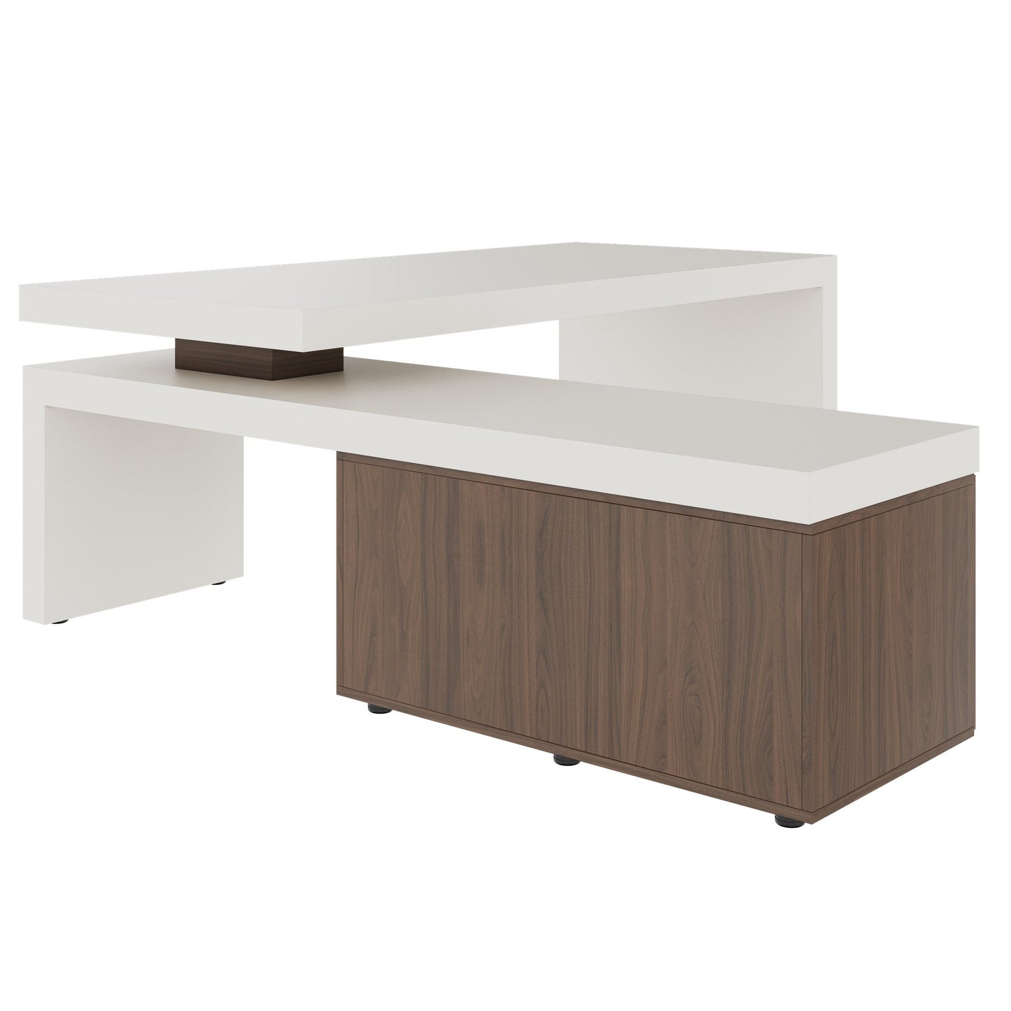 Scrivania da direttore ATICA | 2000 x 2000 mm, mobile basso integrato