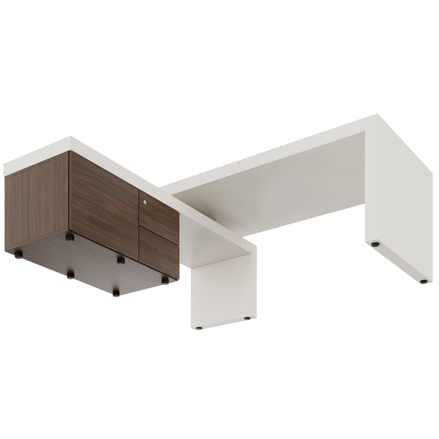 Scrivania da direttore ATICA | 2000 x 2000 mm, mobile basso integrato