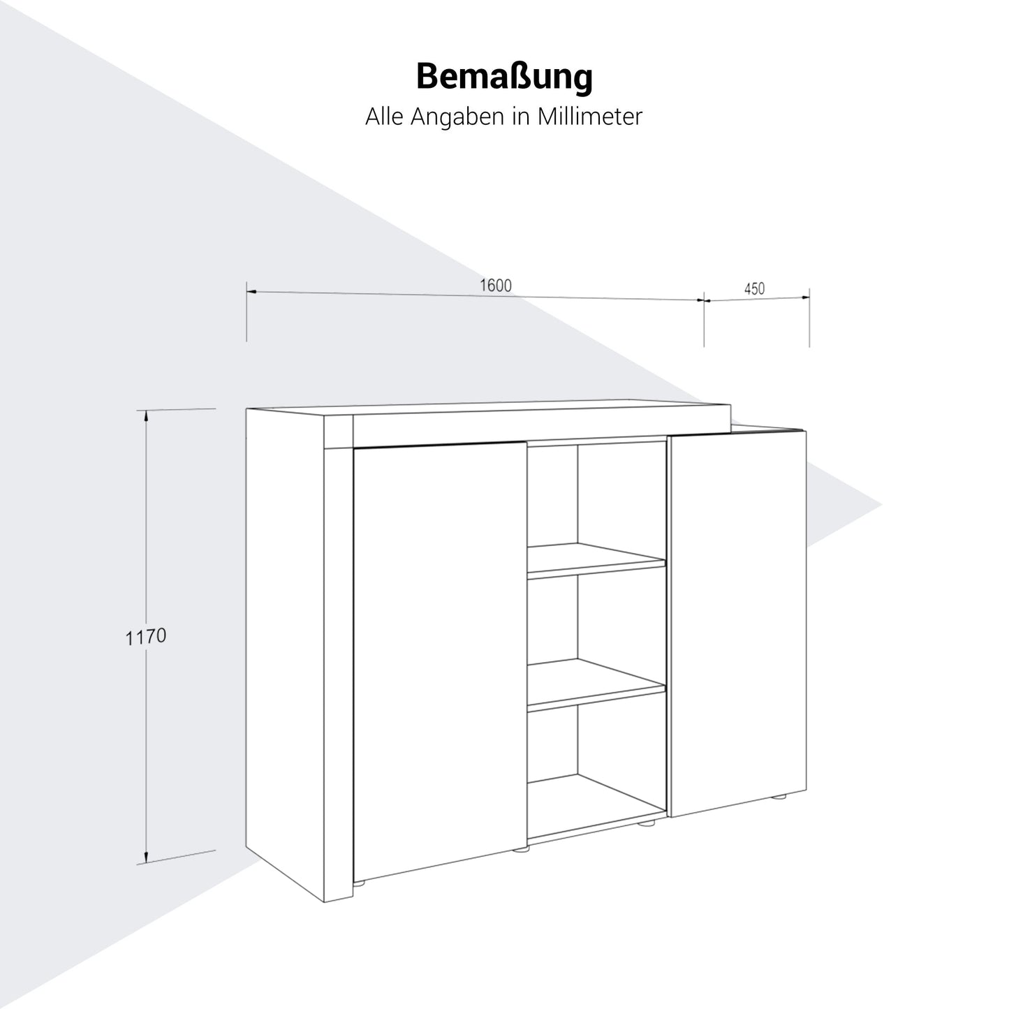 Armadio combinato ATICA | 1600 x 1170 mm, ante con apertura a pressione, ripiano superiore