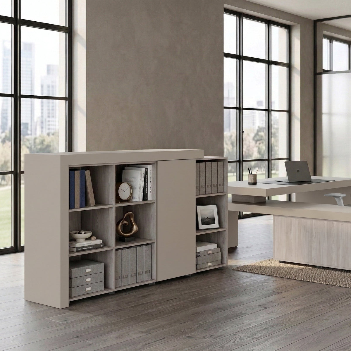 ATICA Combination Cabinet | 2100 x 750 mm, door with push-to-open mechanism, top panel - 2 Lightbox Main Image