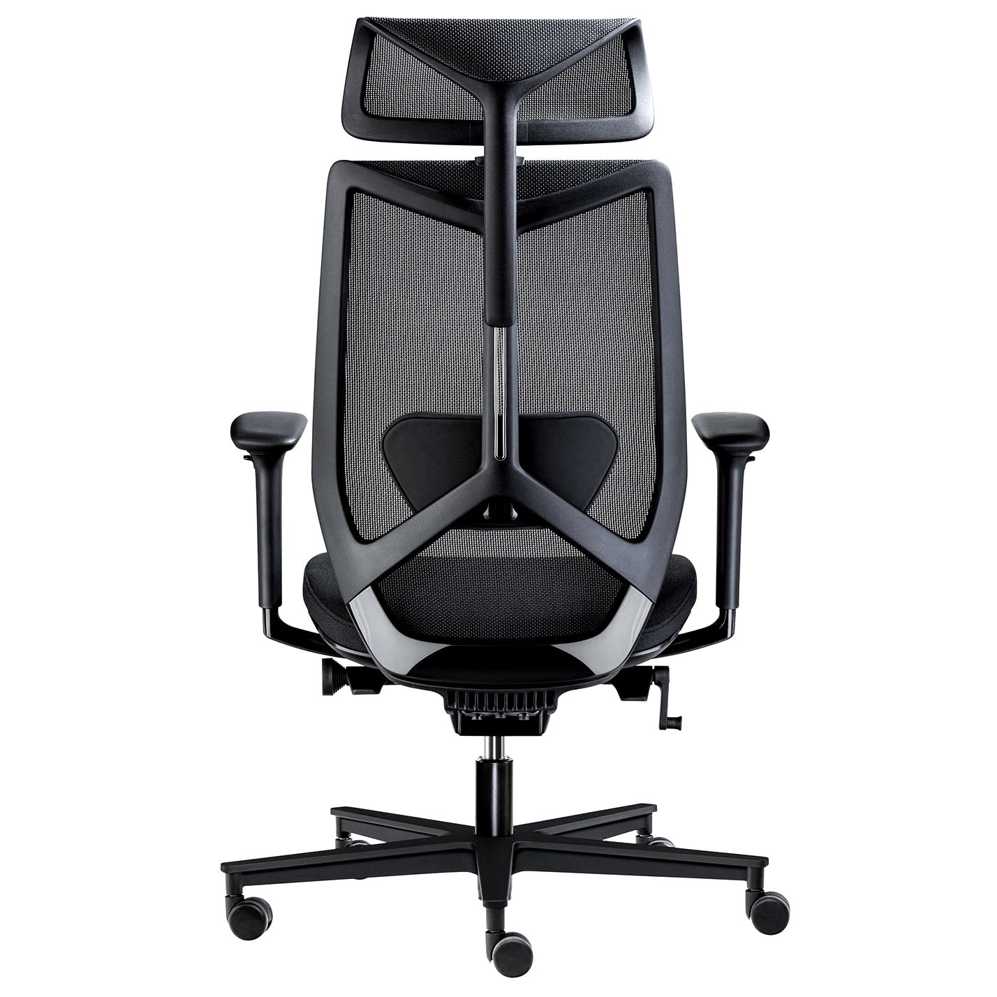 MESH 6 office swivel chair with headrest | Lordost support, mesh back, black