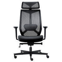 MESH 6 office swivel chair with headrest | Lordost support, mesh back, black