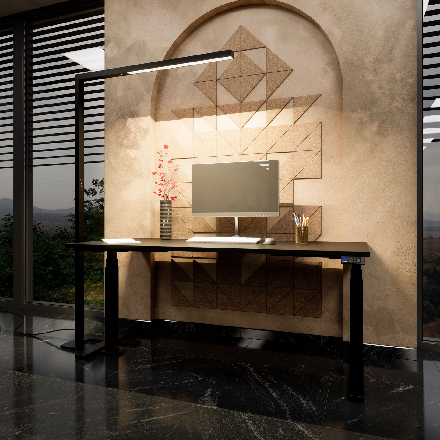 AURORA Büro-Stehlampe | 11.200 Lumen, Bewegungs- & Tageslichtsensor