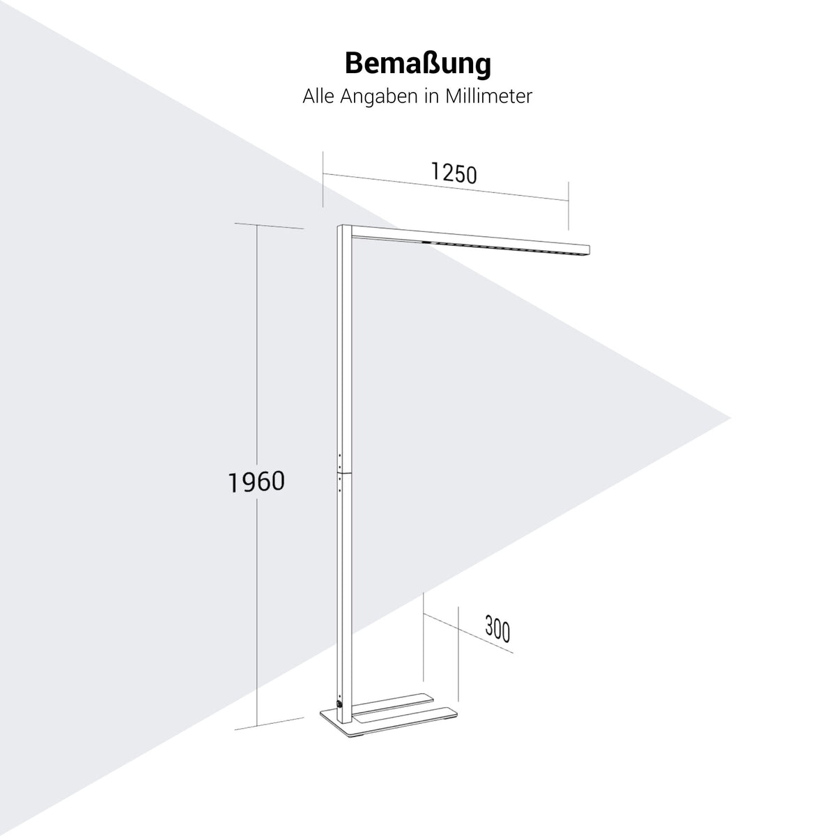 Lampe de bureau sur pied AURORA DUO | 1250 x 1960 mm, 12 244 lumens, Tunable White, éclairage HCL - 8 Lightbox Main Image