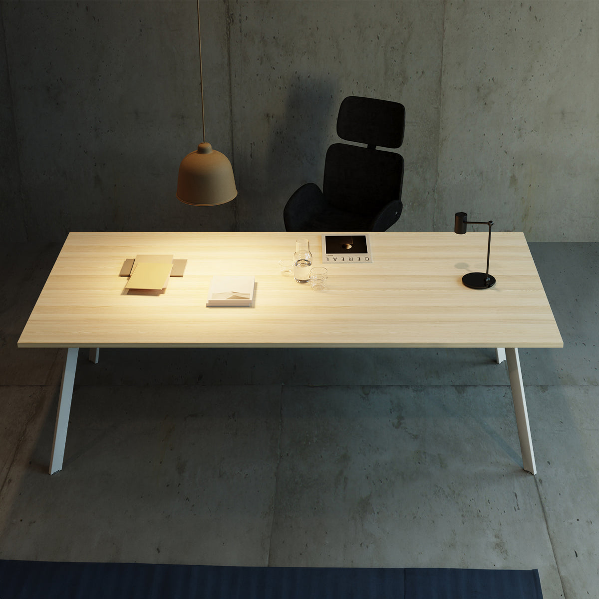 AXY Konferenztisch | 1600-2400 mm, drei Gestellvarianten, optionale Mediabox