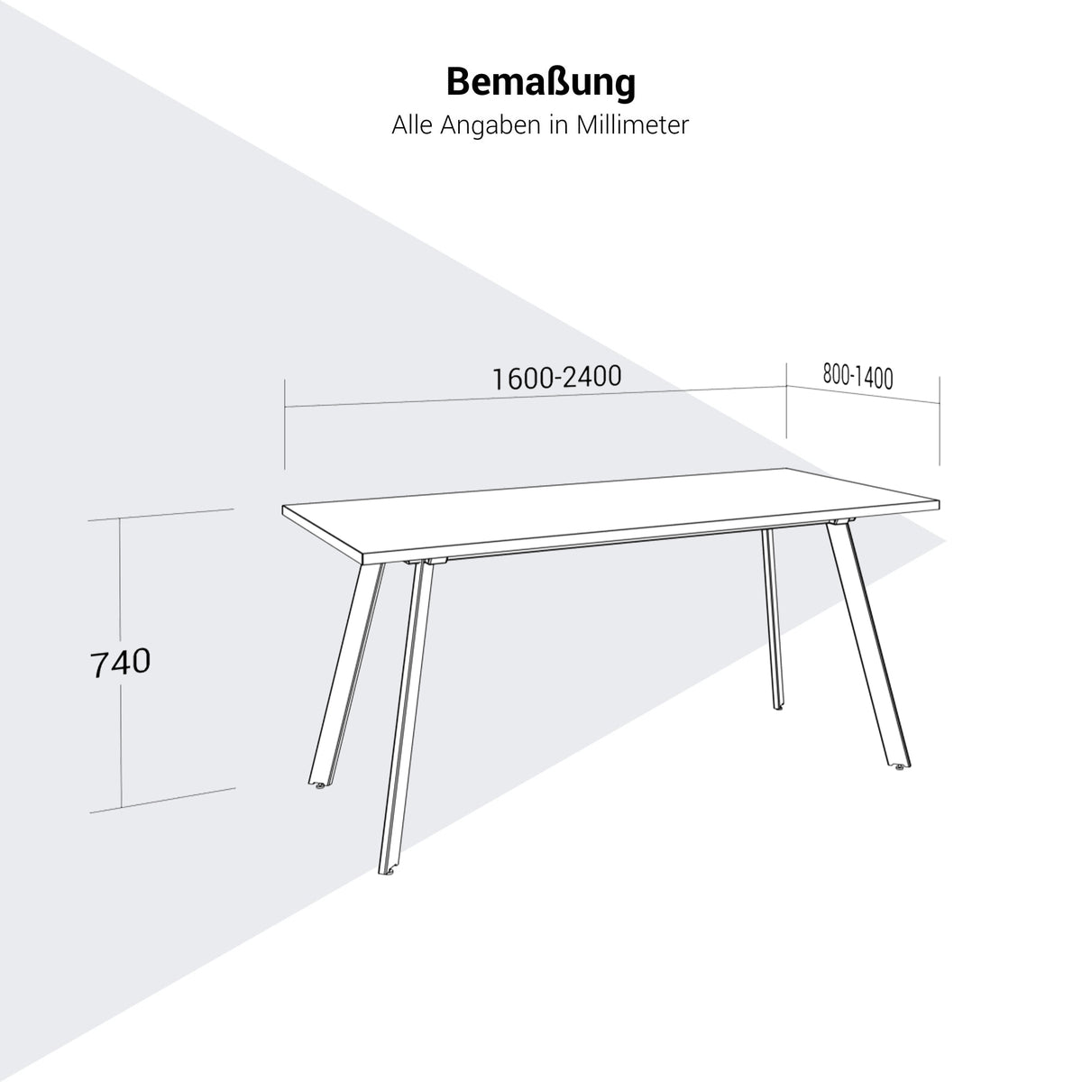 AXY Konferenztisch | 1600-2400 mm, drei Gestellvarianten, optionale Mediabox