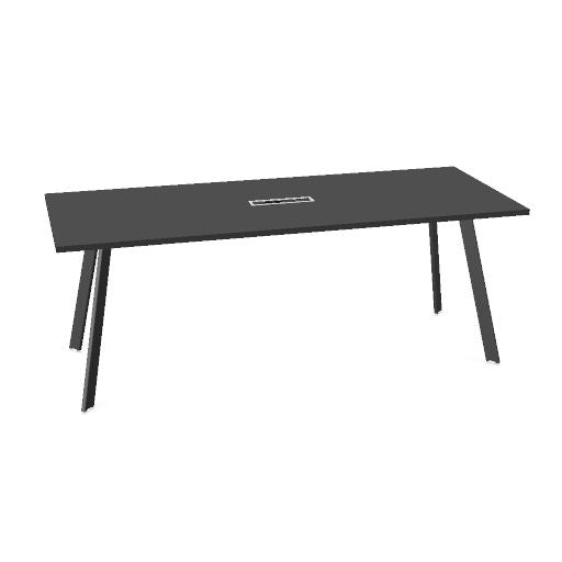 AXY Konferenztisch | 1600-2400 mm, drei Gestellvarianten, optionale Mediabox