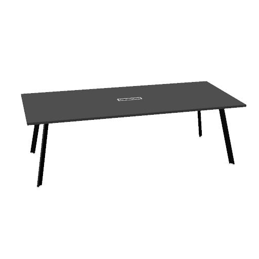 AXY Konferenztisch | 1600-2400 mm, drei Gestellvarianten, optionale Mediabox