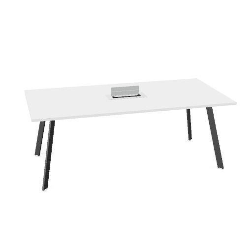 AXY Konferenztisch | 1600-2400 mm, drei Gestellvarianten, optionale Mediabox