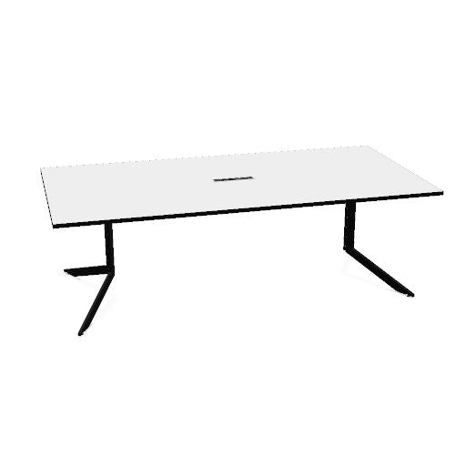 AXY Konferenztisch | 1600-2400 mm, drei Gestellvarianten, optionale Mediabox