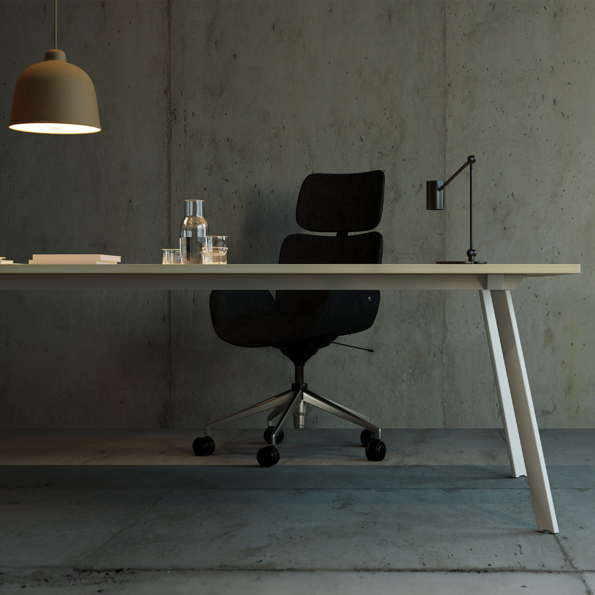 AXY Konferenztisch | 1600-2400 mm, drei Gestellvarianten, optionale Mediabox