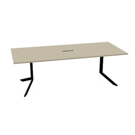 AXY Konferenztisch | 1600-2400 mm, drei Gestellvarianten, optionale Mediabox