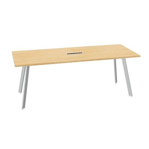 AXY Konferenztisch | 1600-2400 mm, drei Gestellvarianten, optionale Mediabox