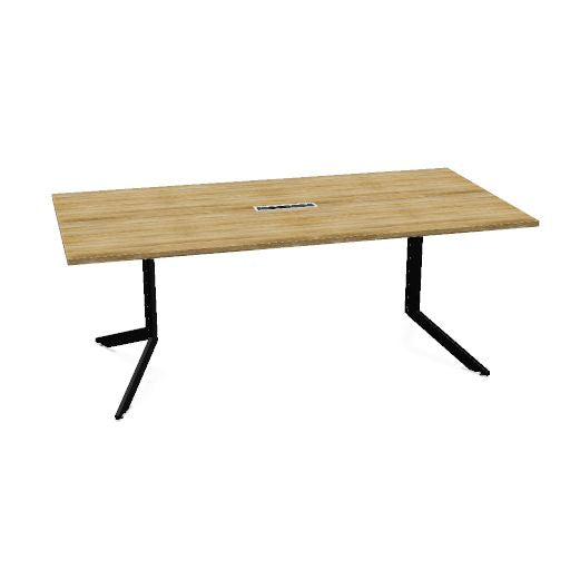 AXY Konferenztisch | 1600-2400 mm, drei Gestellvarianten, optionale Mediabox