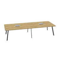 AXY Konferenztisch | 2800-4800 mm, drei Gestellvarianten, optionale Mediabox