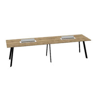 AXY Konferenztisch | 2800-4800 mm, drei Gestellvarianten, optionale Mediabox