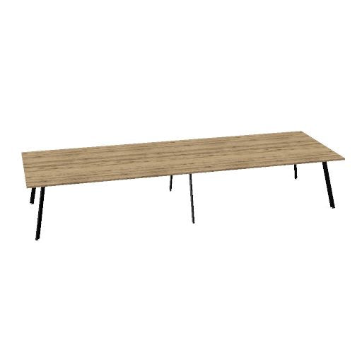 Table de conférence AXY | 2800-4800 mm, trois variantes de piètement, boîtier multimédia en option