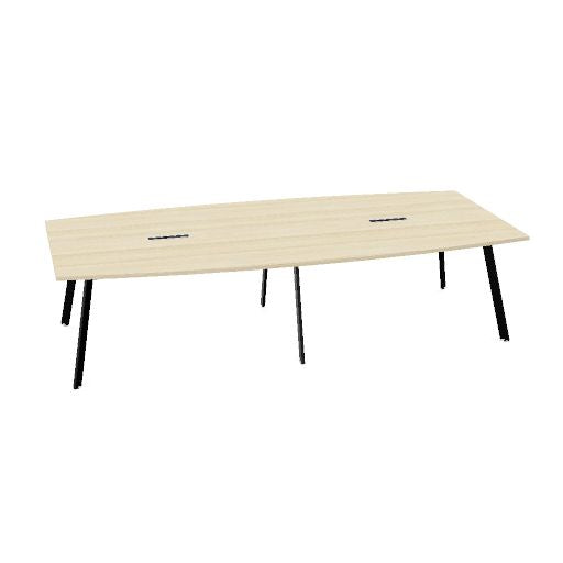 Table de conférence AXY | 2800-4800 mm, trois variantes de piètement, boîtier multimédia en option