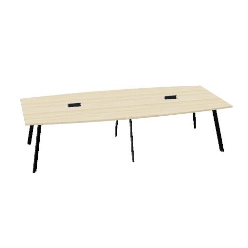 Table de conférence AXY | 2800-4800 mm, trois variantes de piètement, boîtier multimédia en option