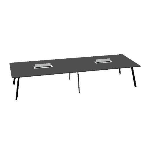 Table de conférence AXY | 2800-4800 mm, trois variantes de piètement, boîtier multimédia en option