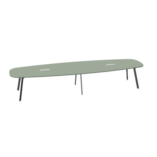 Table de conférence AXY | 2800-4800 mm, trois variantes de piètement, boîtier multimédia en option