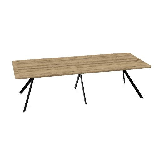 Table de conférence AXY | 2800-4800 mm, trois variantes de piètement, boîtier multimédia en option
