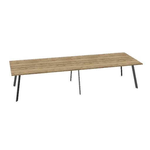 Table de conférence AXY | 2800-4800 mm, trois variantes de piètement, boîtier multimédia en option