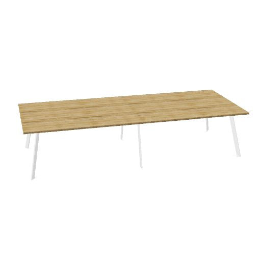 Table de conférence AXY | 2800-4800 mm, trois variantes de piètement, boîtier multimédia en option