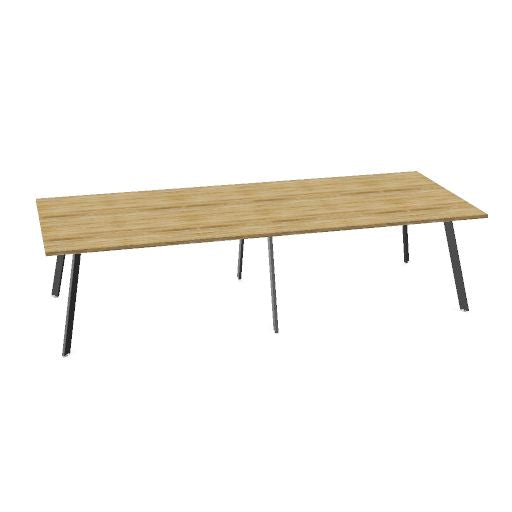 Table de conférence AXY | 2800-4800 mm, trois variantes de piètement, boîtier multimédia en option