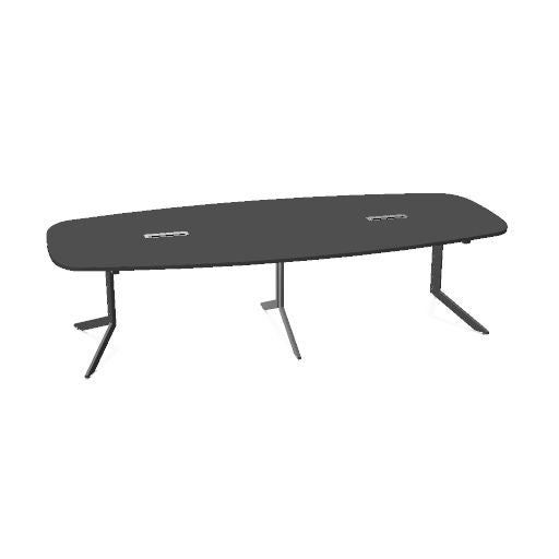 AXY Konferenztisch | 2800-4800 mm, drei Gestellvarianten, optionale Mediabox