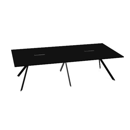 AXY Konferenztisch | 2800-4800 mm, drei Gestellvarianten, optionale Mediabox