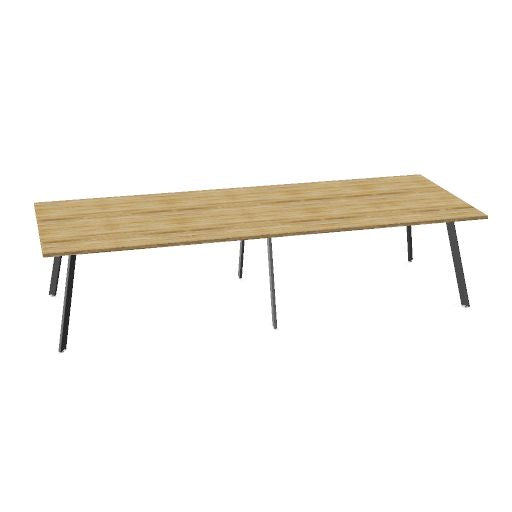 AXY Konferenztisch | 2800-4800 mm, drei Gestellvarianten, optionale Mediabox