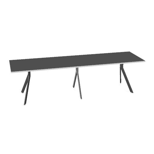 AXY Konferenztisch | 2800-4800 mm, drei Gestellvarianten, optionale Mediabox