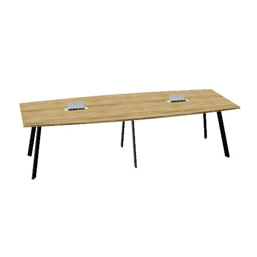 AXY Konferenztisch | 2800-4800 mm, drei Gestellvarianten, optionale Mediabox