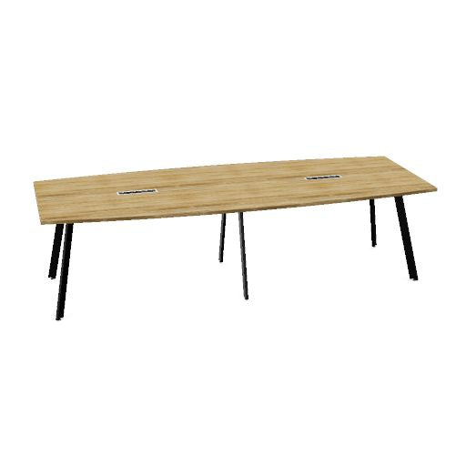 AXY Konferenztisch | 2800-4800 mm, drei Gestellvarianten, optionale Mediabox