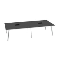 AXY Konferenztisch | 2800-4800 mm, drei Gestellvarianten, optionale Mediabox
