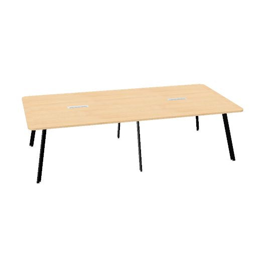 AXY Konferenztisch | 2800-4800 mm, drei Gestellvarianten, optionale Mediabox