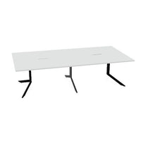 AXY Konferenztisch | 2800-4800 mm, drei Gestellvarianten, optionale Mediabox