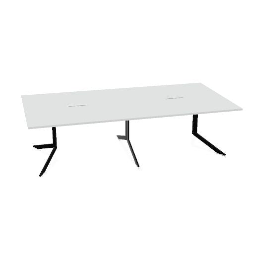 AXY Konferenztisch | 2800-4800 mm, drei Gestellvarianten, optionale Mediabox