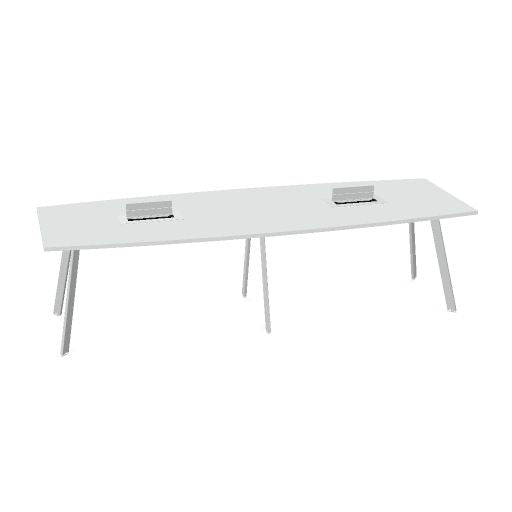 AXY Konferenztisch | 2800-4800 mm, drei Gestellvarianten, optionale Mediabox